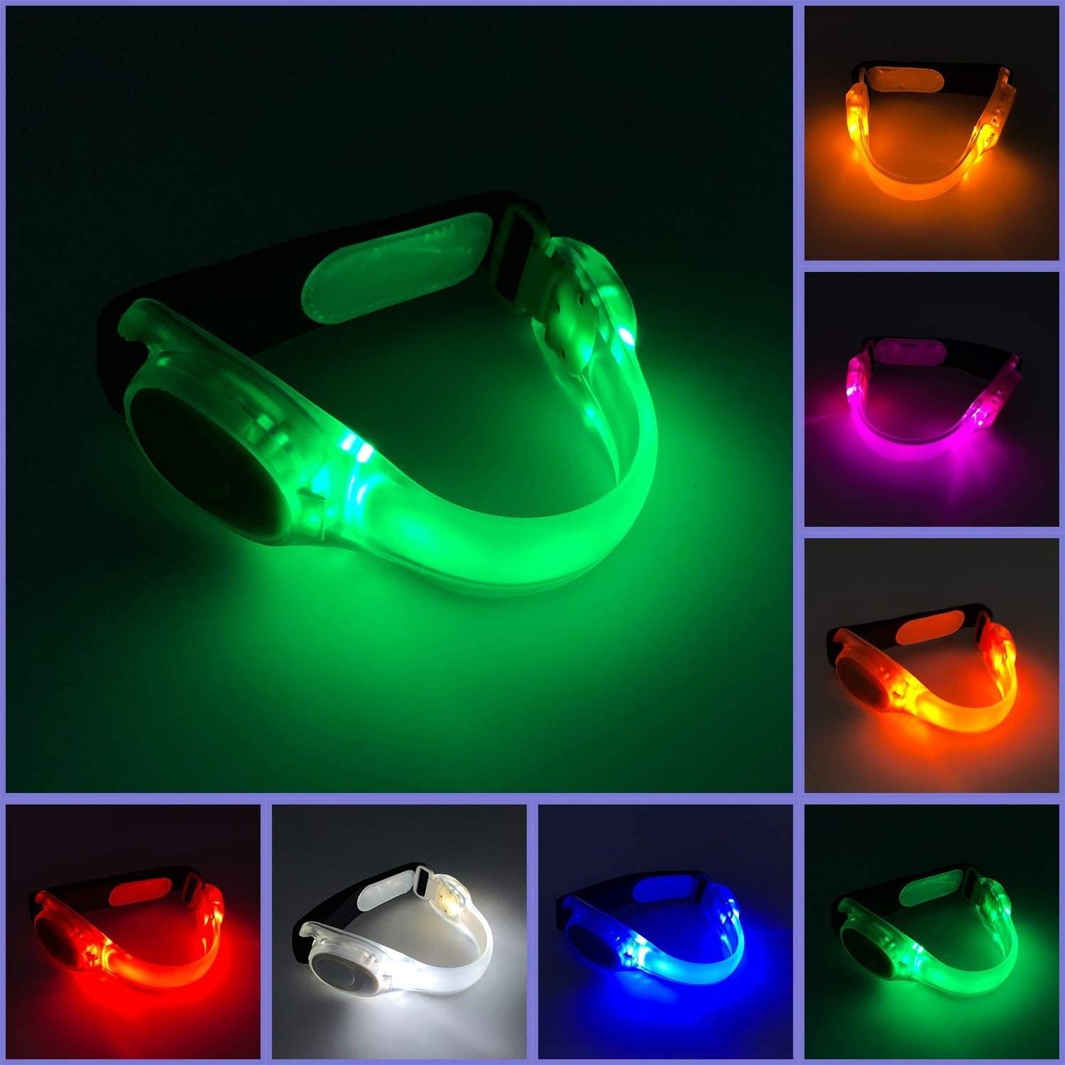 LED Glow Armbands Bracelets Lights Up Flashlights Ankle Band Flashing Safety Light for Women Men