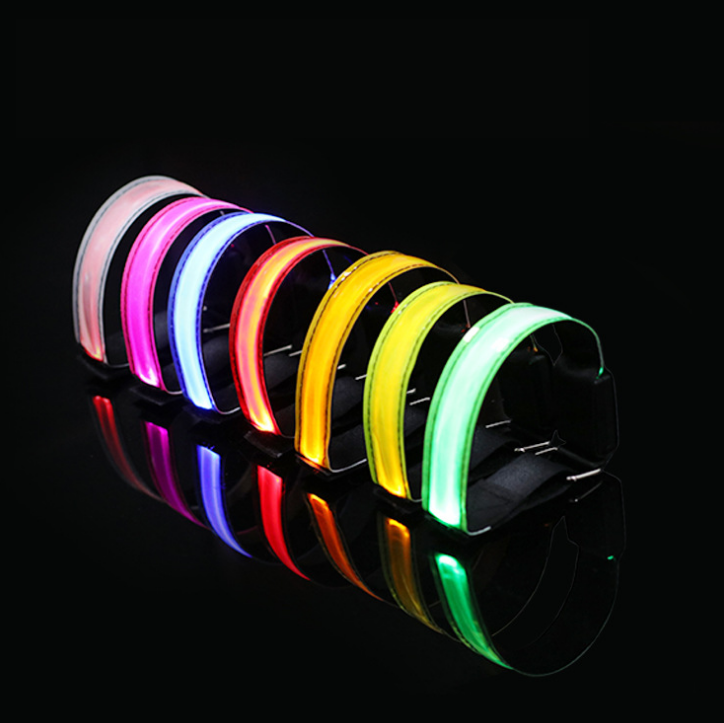 LED Bracelet Armband Rechargeable High Visibility Wrist Arm Ankle Light Up Bands Running Night Walking