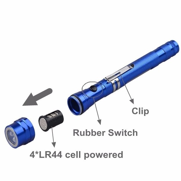 Flashlight with magnetic base Led Portable Telescopic Extendable Magnetic Camping Flexi Light