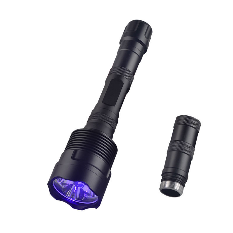 High Power 365 395 flashlight 30watt Rechargeable 365nm 395nm UV LED Flashlight Heavy Duty Black Material UV Light