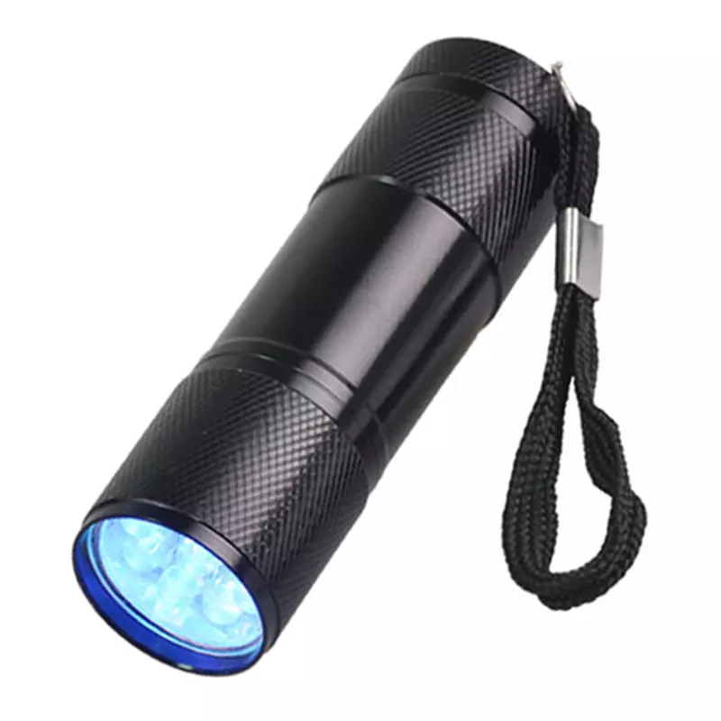 Mini 9 LED UV Flashlight Torch Laser Pointer 395nm UV Light Banknote 365nm Ultraviolet Light for Money Banknote Check