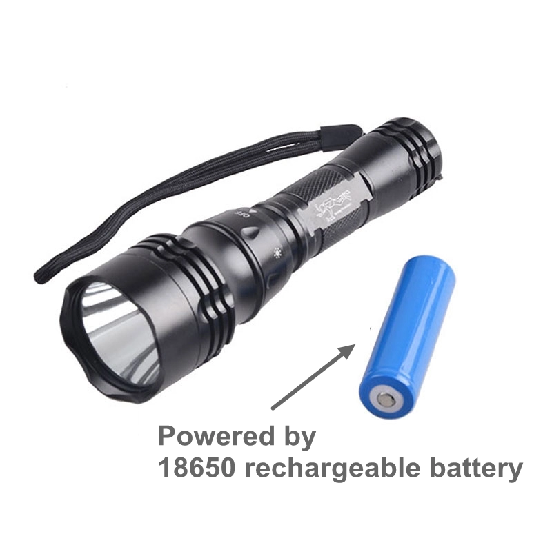 Rechargeable T6 LED Diving Flashlight 50 Meters Waterproof IP68 for Fishing Boat Marine Scuba Emergency Night Torch Lamp