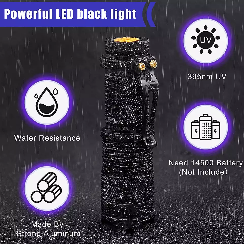 TOPCOM 395 Scorpion UV Flashlight Black Light Ultraviolet Led Flashlight Blacklight Linterna UV Torch for Money Detect