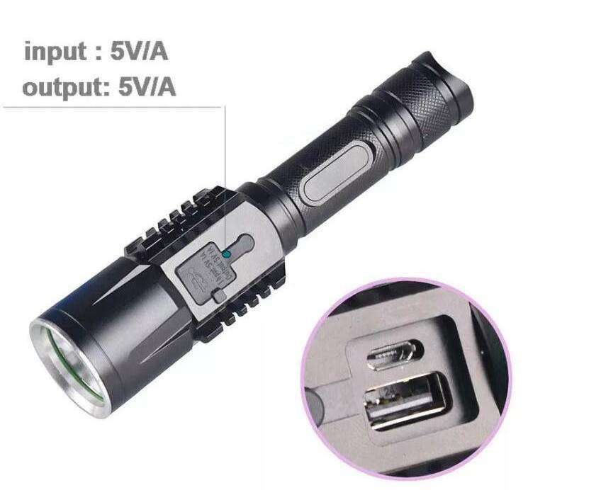 10Km Long Distance Strong Beam Torch 5 Modes Rechargeable Tactical Flash Light Led Flashlight 1000 Lumens