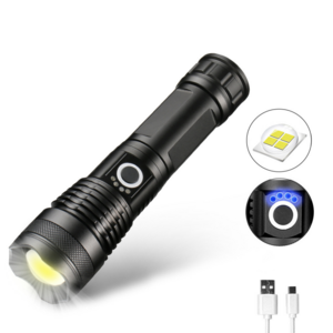 XHP50 Rechargeable Tactical Flashlight Powerful 10000 Lumens IP65 Waterproof Aluminum Alloy Long Range Torch for Emergency Use