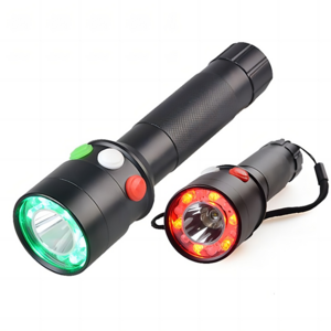 Railway Station Emergency Torch Light SOS Safety Signal Tri-Color White Red Green IP65 Rechargeable Warning Survival Flashlight