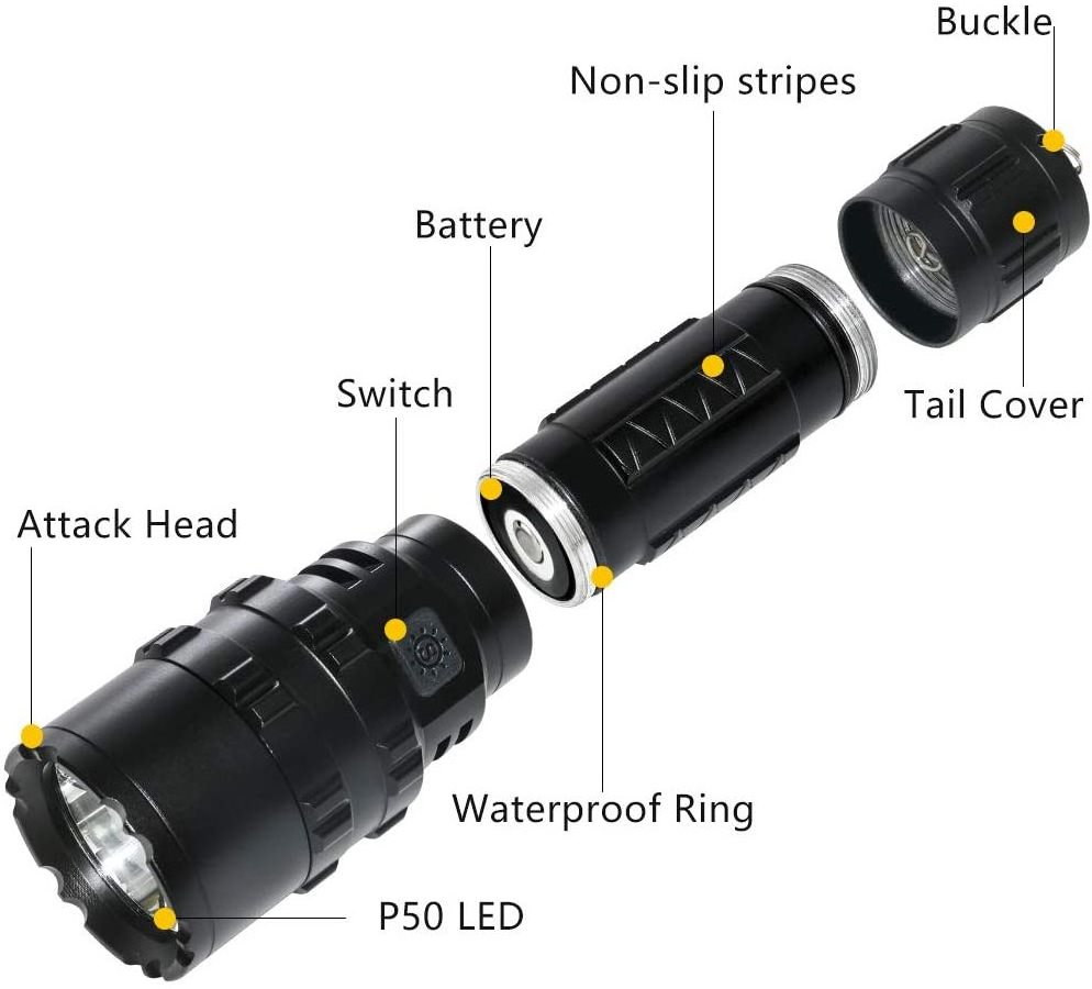 USB rechargeable L2 flashlight long-range mini waterproof night riding hunting light led glare flashlight set