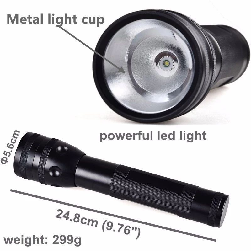 3 Modes Aluminium Heavy Duty Super Bright 2D Cell D Battery Flashlight Black Light LED Flashlight Tactical Flashlight