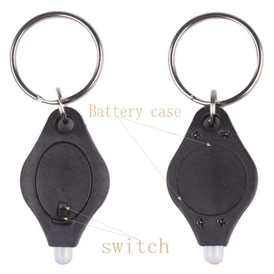 Promotion Gift Mini LED Keychain 395nm UV Flashlight For Money Checking Plastic Material Pocket Key Ring Black Light