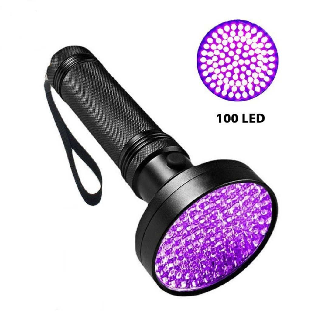 395nm 100 LED UV High Power Flashlight Torch Black Light UV Flashlight Ultraviolet Scorpion Powerful UV Flashlight Rechargeable