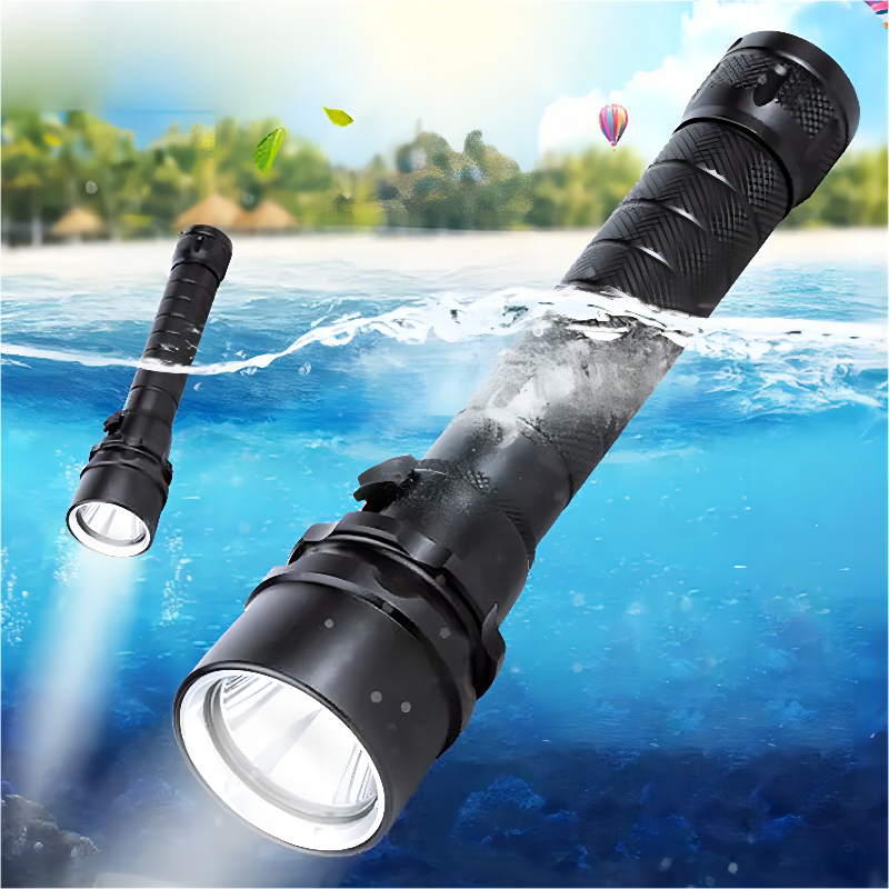 4000 Lumens T6 LED Diving Flashlight High Brightness IPX8 Most Powerful 80 Meters Underwater Lantern for Emergency Camping