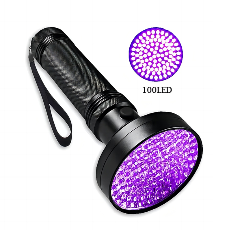 Professional 100 LED UV Flashlight 10W High Power Black Light 395nm UV Light for Pet Urine Detection