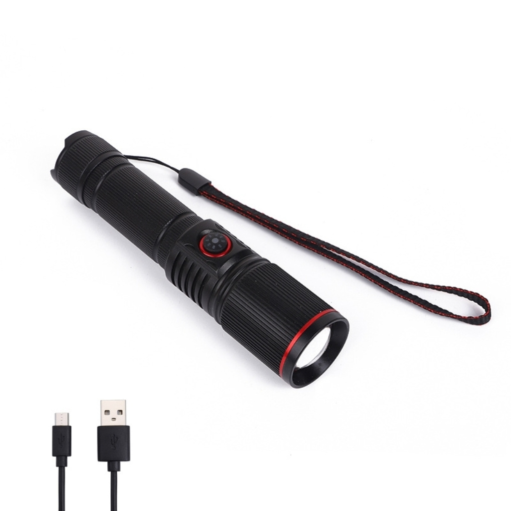 10000 lumens Outdoor Multi-functional Zoomable Flashlight 1000 meter Type-C Charging Waterproof Telescopic Aluminum Torch