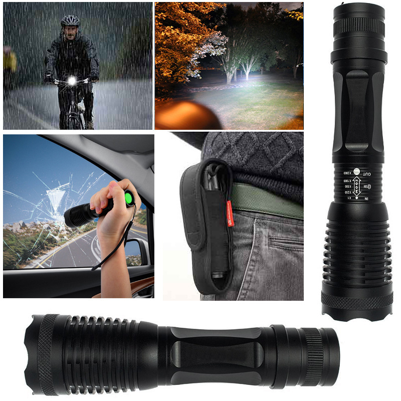 Outdoor Hunting LED Tactical LED Flashlight Emergency Grade Zoomable led Torch lamp flashlight 400 lumens