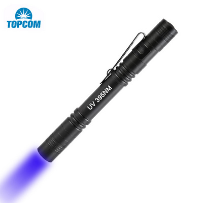 OEM Mini Pocket LED UV Flashlight 3W 395nm 365nm Black Light UV Penlight Metal Clip UV LED Torch Light for Money Detect