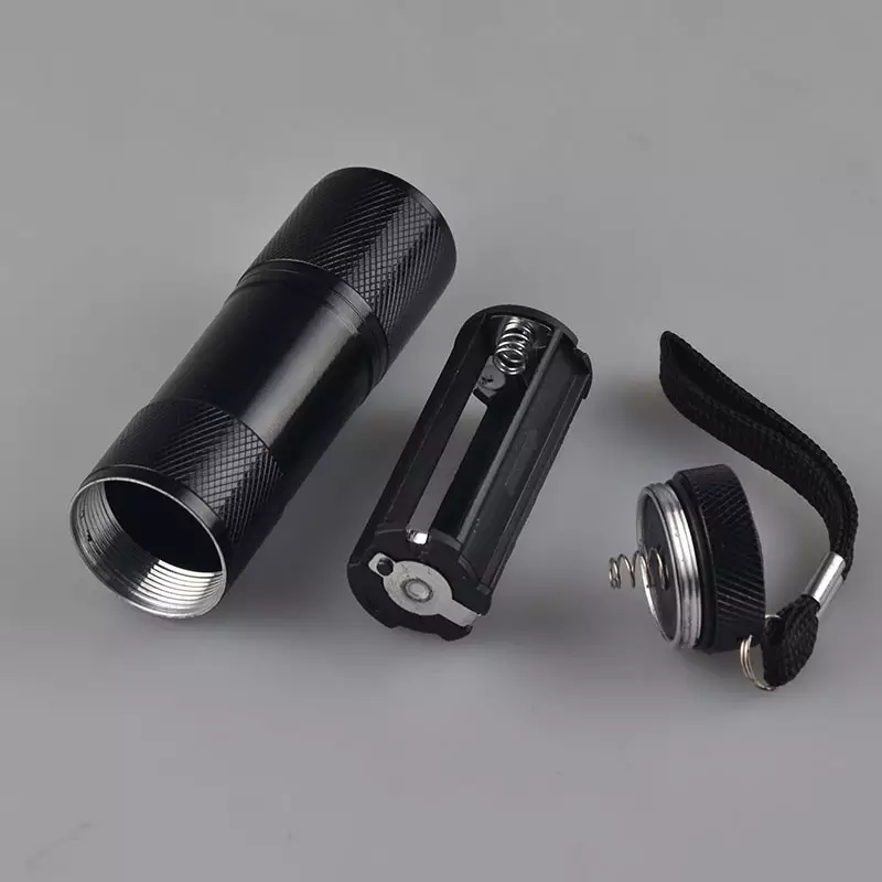 Mini 9 LED UV Flashlight Torch Laser Pointer 395nm UV Light Banknote 365nm Ultraviolet Light for Money Banknote Check