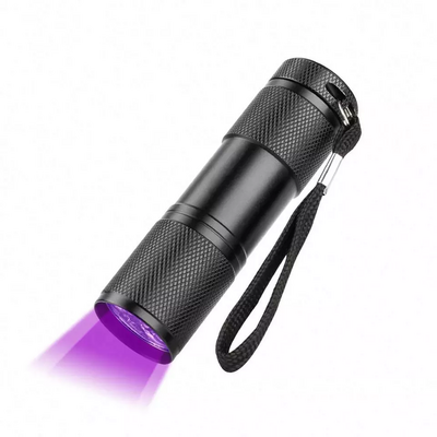 Small Flashlight 395nm 9 LED Mini Portable Ultraviolet Torch Light UV Flashlight