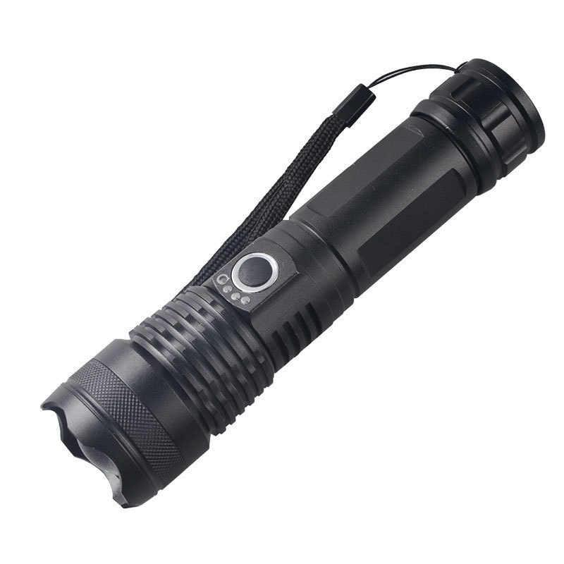 Big LED Tactical Rechargeable Flashlight High Power P50 USB Rechargeable LED Tactical  Zoom Torch with Charger