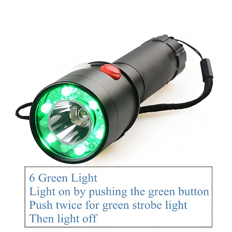 Railway Station Emergency Torch Light SOS Safety Signal Tri-Color White Red Green IP65 Rechargeable Warning Survival Flashlight