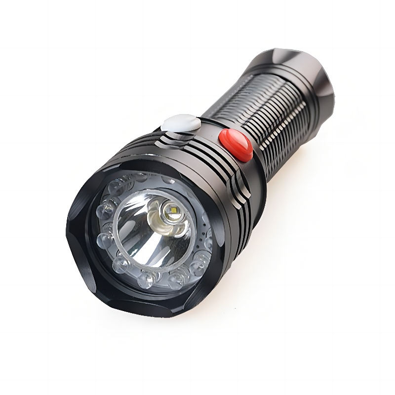 Emergency Rechargeable Tri-Color Signal Tactical Flashlight 3-in-1 Red Green White Light Magnet Railway Signal Torch