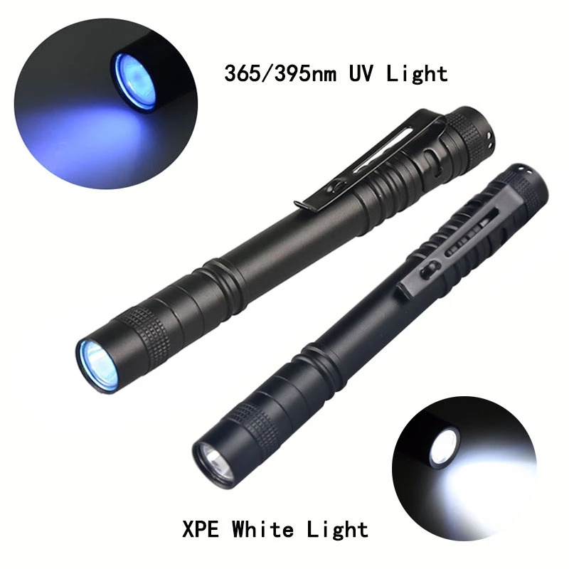 Ultraviolet Money Detector Flashlight UV 365 nm Detection Pen Penlight Lamp Fluorescence Test Torch