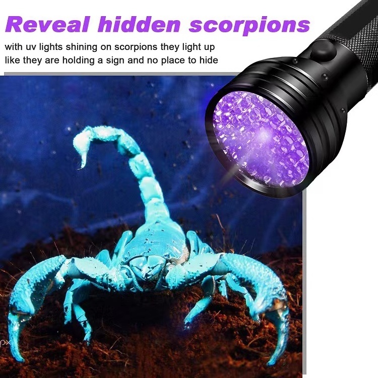 Black Light UV Flashlight 51 LED UV Flashlights 395 nm Pet Urine Detector AA Batteries For Cat Urine Stains Bed Bug