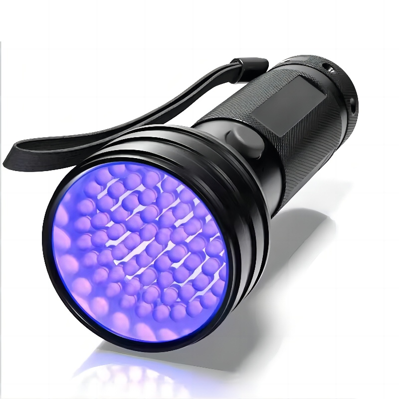 UV 51 LED Flashlight Aluminum Alloy Body Black Light Pet Urine Detector with 395nm UV Flashlight for Emergency Use