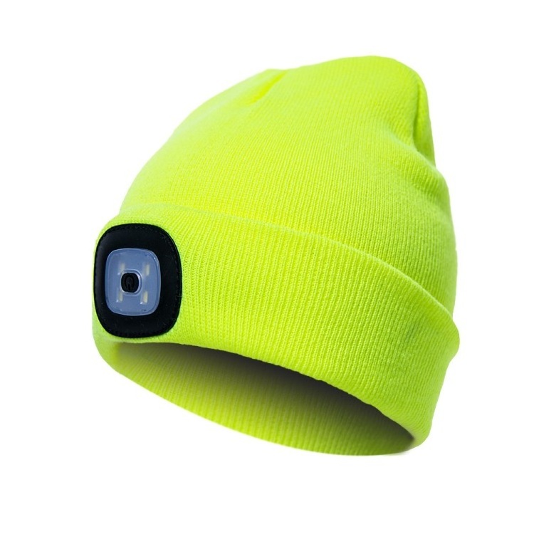 Colorful USB Rechargeable LED Headlamp Warm Fashion Hat Light Colorful Unisex Hat For Running Walking Fishing