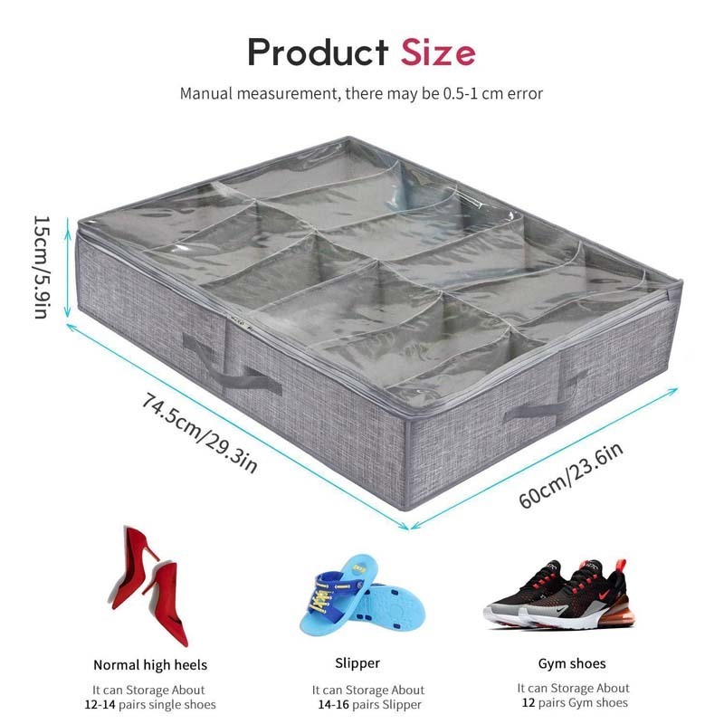 Non-woven Foldable Storage Containers Box Shoe Organizer Under Bed Shoes Storage Containers Box