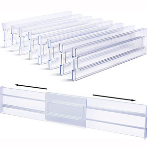 Multi-purpose Clear Plastic Drawer Separators Organizers for Clothing Expandable Dresser Drawer Divider