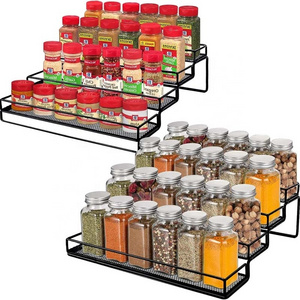 2023 Newest Kitchen Expandable Spice Shelf 4 Tier Seasoning Organizer for Cabinet