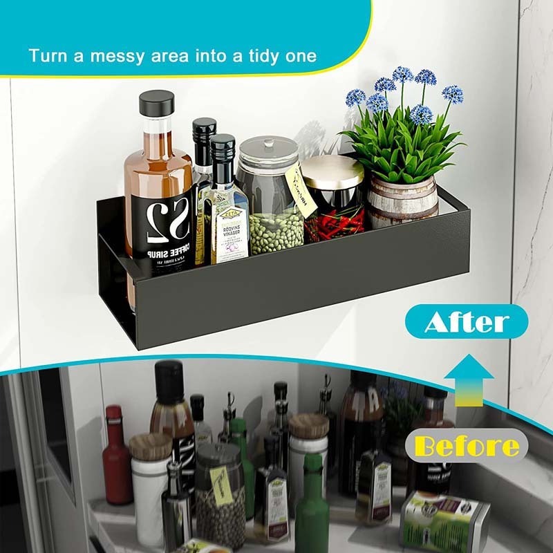 Most Popular 4-Pack Metal Moveable Fridge Spice Shelf Magnetic Spice Rack Organizer