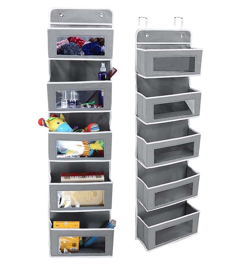 Custom Non-woven 5-Shelf Hanging bag Behind The Door Storage Organizer for Closet Clothes Toys