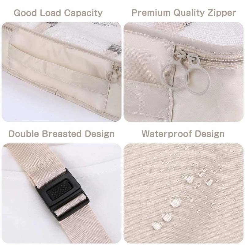 Custom 1/7/8/9pcs Set Travel Laundry Organizer Storage Bag Suitcase Packing Set Clothes Shoe Pouch