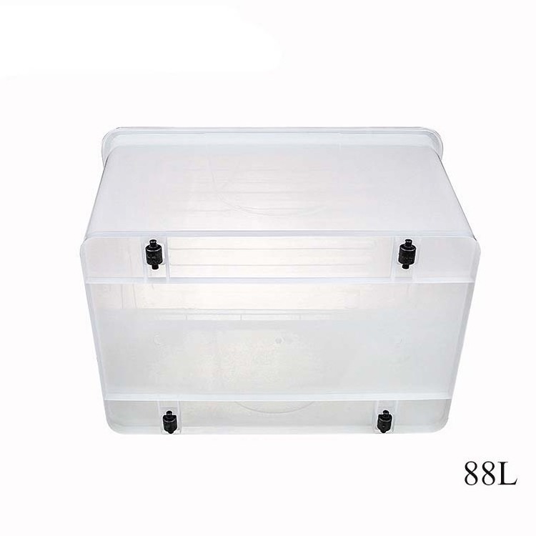 Custom 5L-130L Multipurpose Transparent Plastic Storage Bins with Durable Wheels Lid Handle