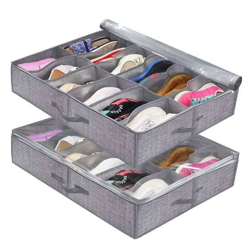 Non-woven Foldable Storage Containers Box Shoe Organizer Under Bed Shoes Storage Containers Box