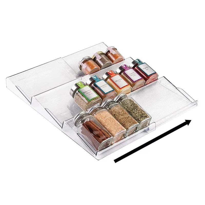 Kitchen Spice Rack Tray Seasoning Jars Drawers Clear Acrylic Spice Drawer Organizer