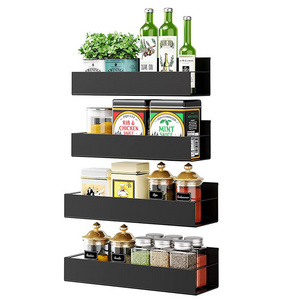 Most Popular 4-Pack Metal Moveable Fridge Spice Shelf Magnetic Spice Rack Organizer