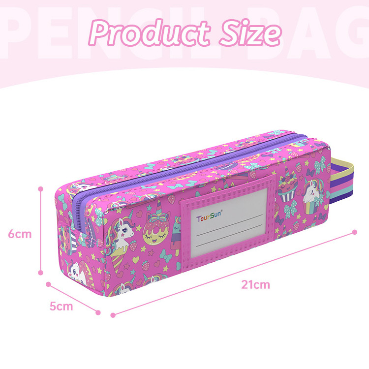 Girls Custom Logo Large-Capacity Funny Cute 3d Unicorn Pencil Case For School