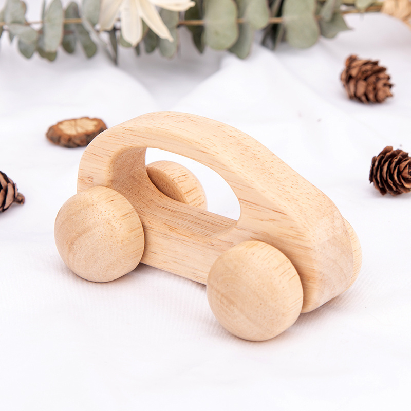 ODM OEM Hot Sale Educational Wooden Toddler Car Toy With Wheels Animal Shaped Wood Car  for Kids Gift