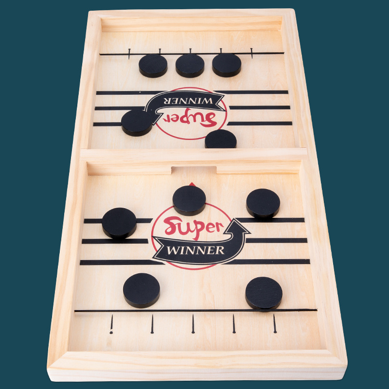 Factory customized table hockey toy Parent-Child Interactive catapult Eject game Chess Fast sling puck wood board game