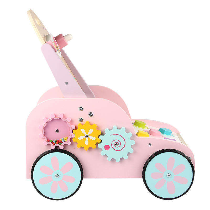 Wooden Bunny Baby Walker Early Education Children's Stroller Multifunctional Walker Toy