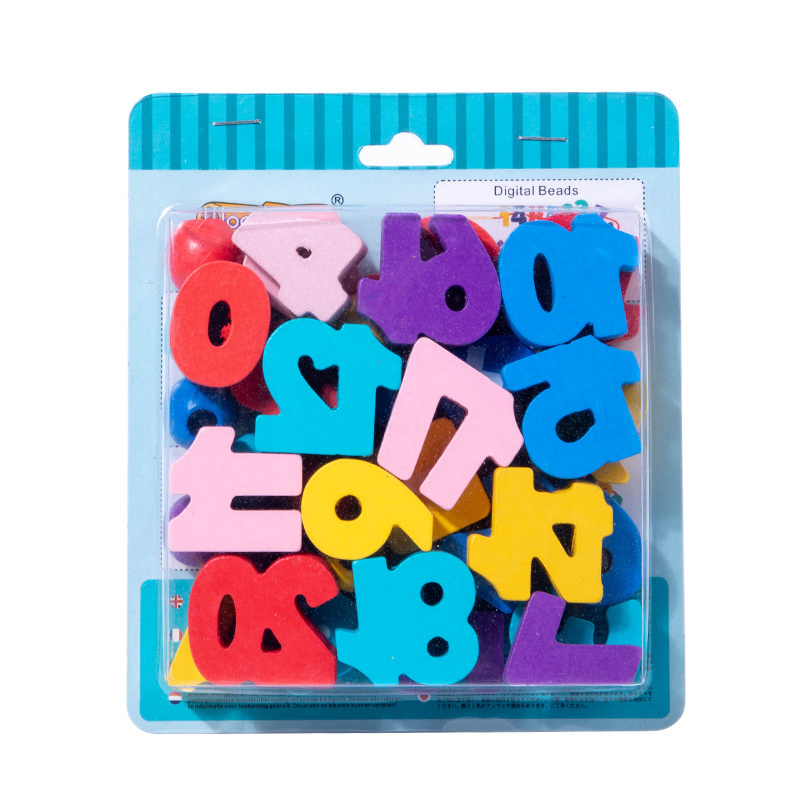 Educational Wooden Alphabet Lacing Beads Game Russian Arabic English Letter Number Blocks Learning Toys For Kids