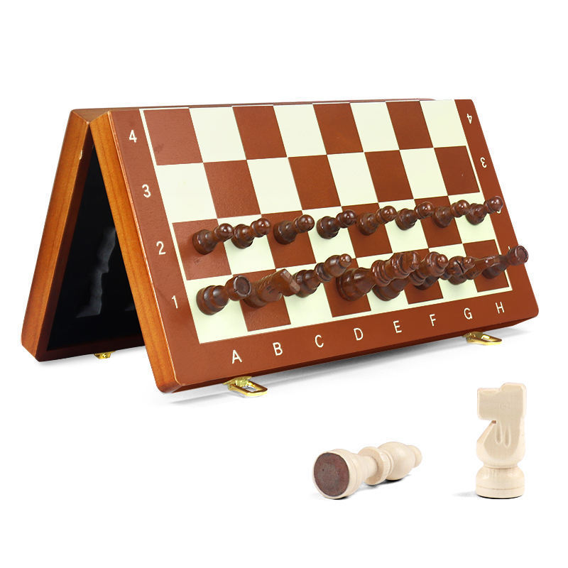 High quality classic wooden magnetic chess game set folding wooden chess board with chess