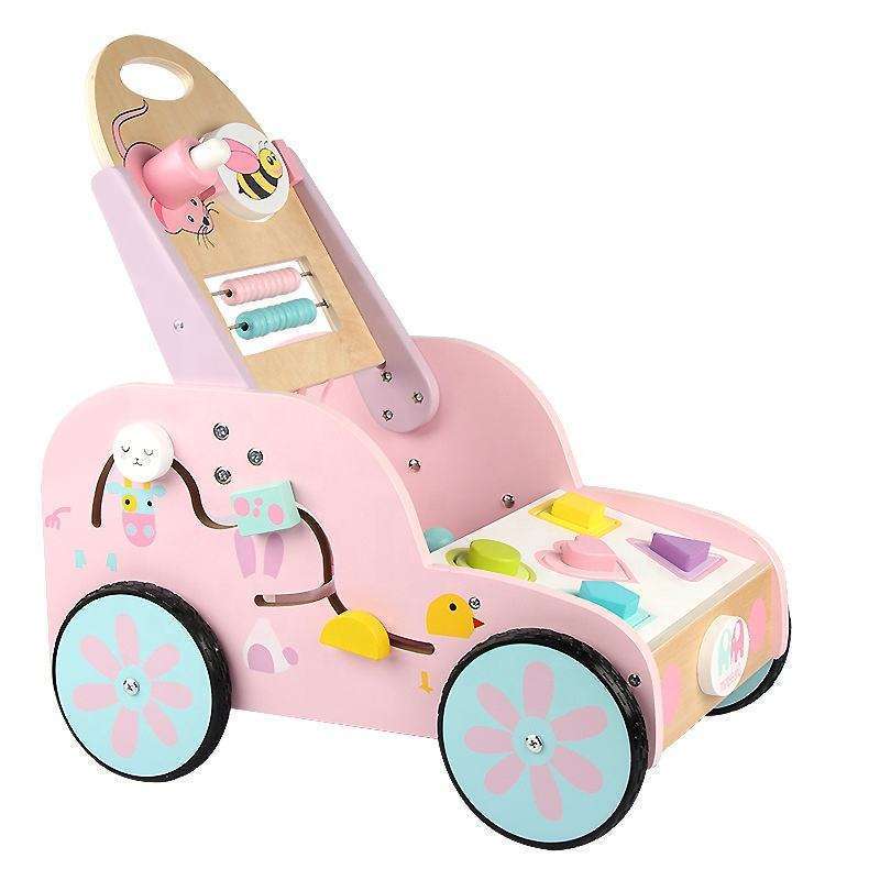 Wooden Bunny Baby Walker Early Education Children's Stroller Multifunctional Walker Toy