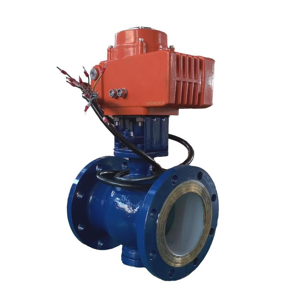 90 degree electric actuator diving type with 4 inch stainless steel 304 ball valve