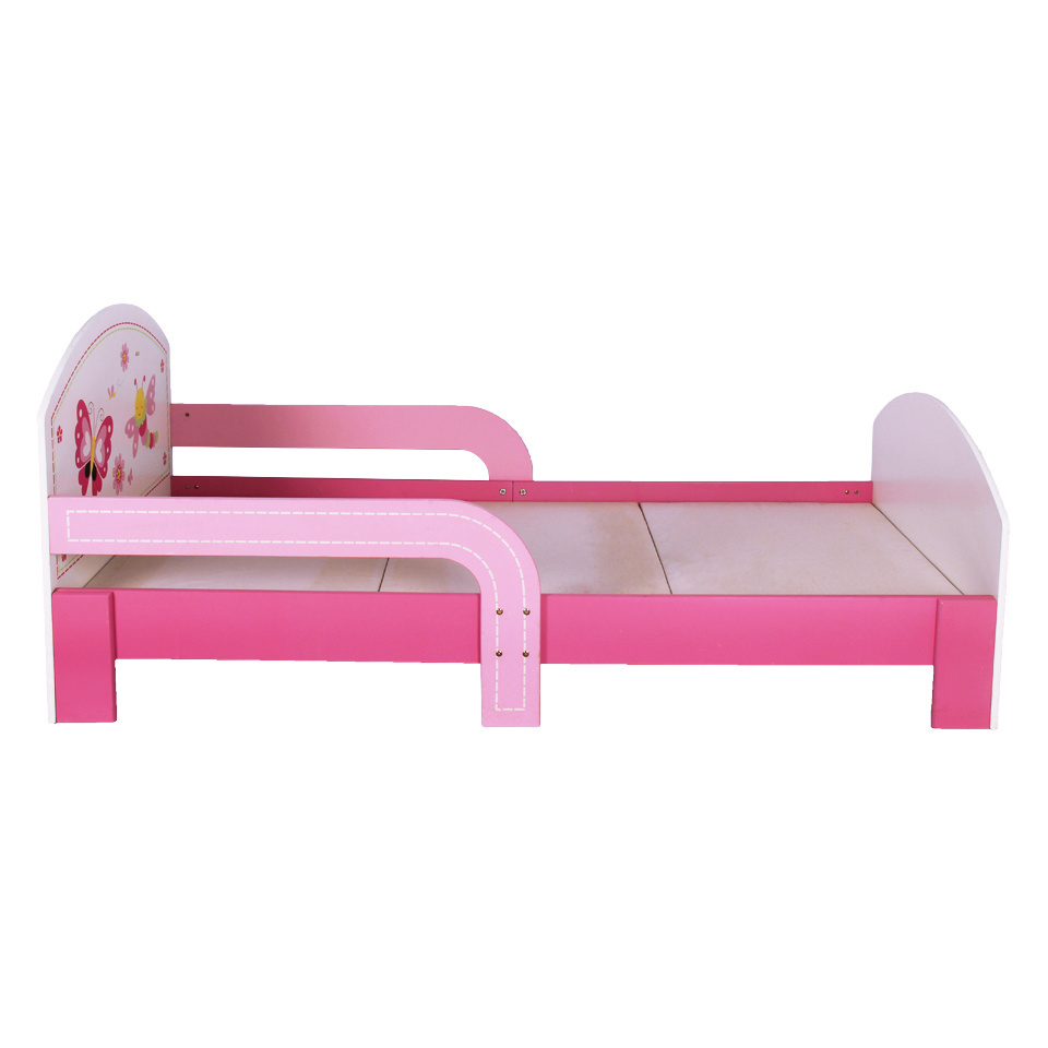 Custom Modern Designs Children Wooden Furniture Pink Child Beds For Kindergarten