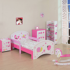 Custom Modern Designs Children Wooden Furniture Pink Child Beds For Kindergarten