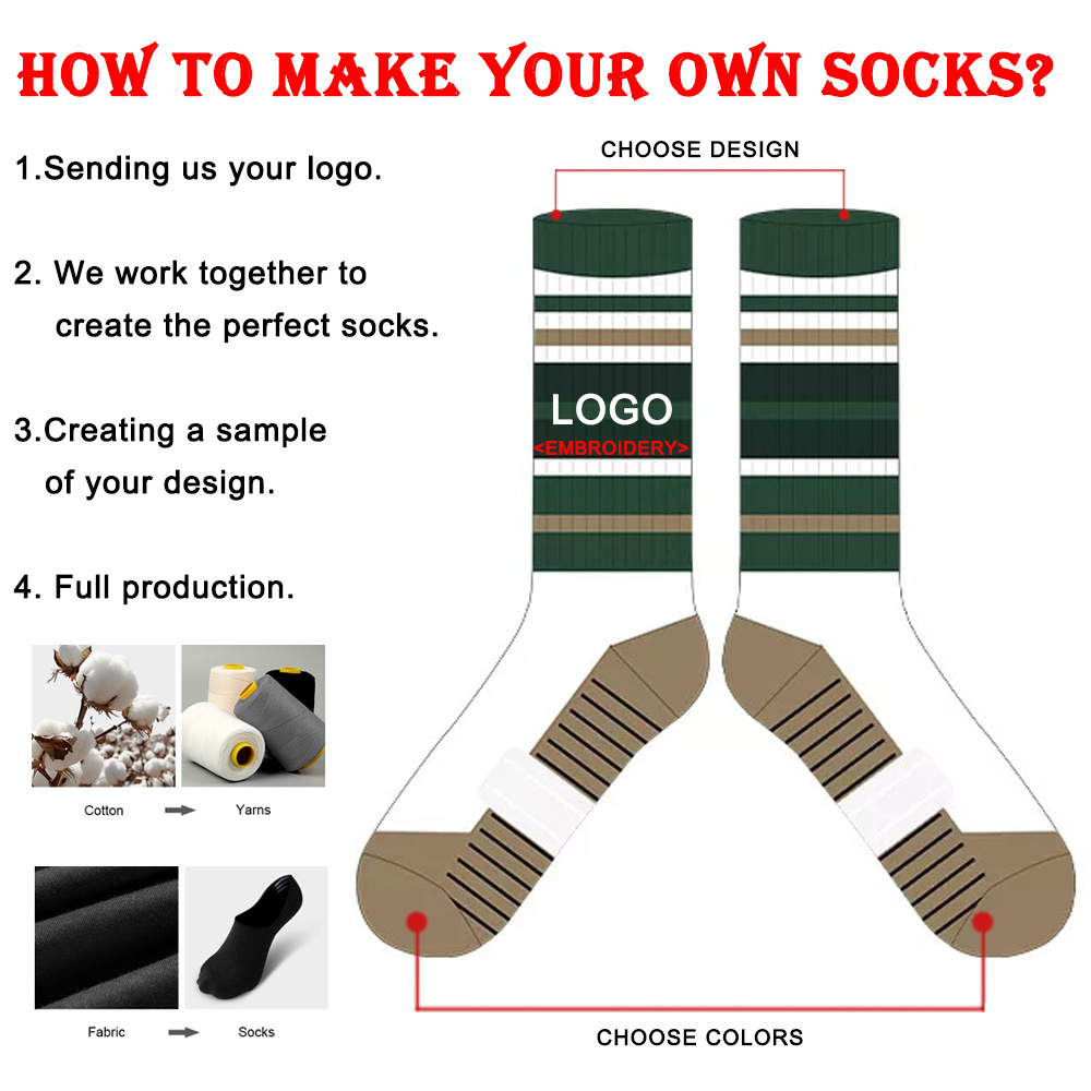 Free Custom Mens Crew Socks High Quality Fashion Designer Socks Custom Logo Crew Socks