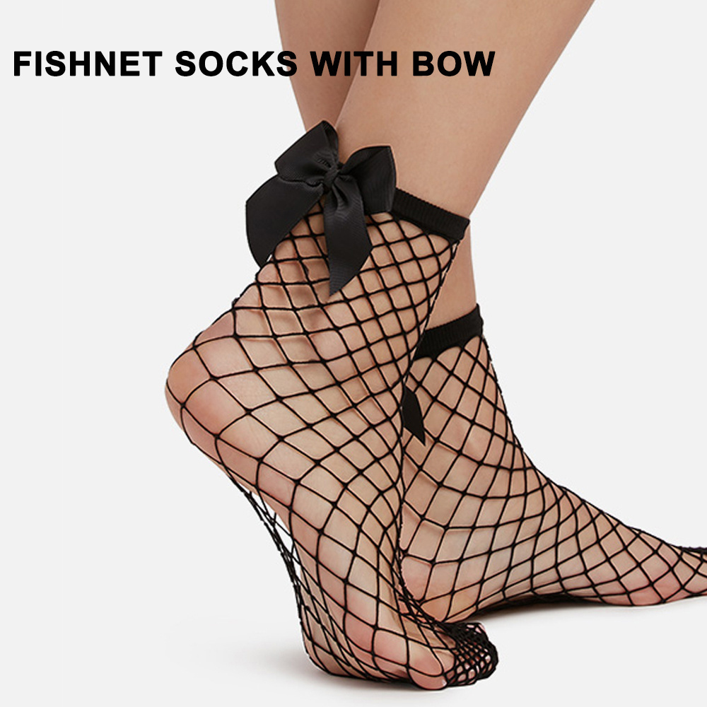 girls fishnet socks with bow color socks fishnet glitter socks women